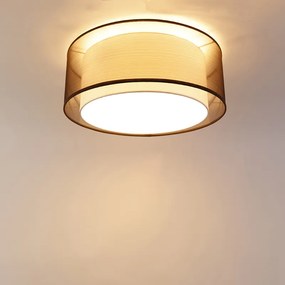 Plafoniera moderna marrone con bianco 50 cm 3 luci - Drum Duo