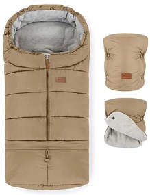 PETITE&amp;MARS - SET Coprigambe per bambini 3in1 JIBOT + stroller mano muff marrone