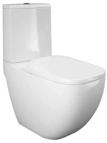 WC monoblocco tradizionale in ceramica con scarico Rimless, cassetta e sedile Rak Illusion