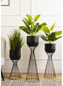 Vaso da fiori in metallo LOFT 46x20 cm nero