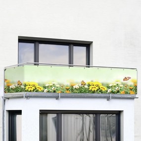 Schermo da balcone in plastica giallo-verde 500x85 cm Butterfly - Maximex