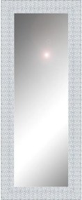 Specchio Marina rettangolare in legno bianco argento 125 x 40 cm