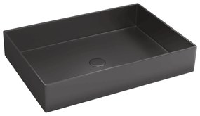 Lavabo D'Appoggio 55x38 Cm Con Piletta Di Scarico Karag "Saturn" Gun Metal