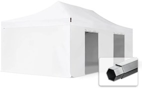 TOOLPORT 4x8m gazebo pieghevole PES con laterali, PROFESSIONAL alluminio, bianco - (578701)