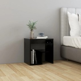 Comodino Nero 40x30x40 Cm İn Legno Multistrato /