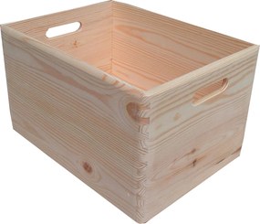 Contenitore Box Salvaspazio Sovrapponibile 40x30x23 cm in Legno di Pino Naturale...