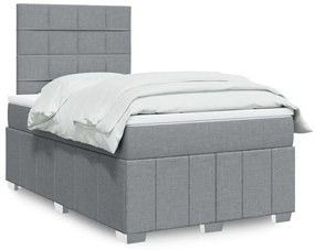 Giroletto A Molle Con Materasso Grigio Chiaro 120x200cm Tessuto /