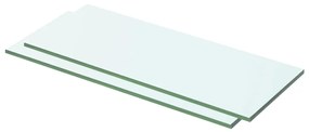 Mensole in vetro trasparente 2 pz 50x15 cm