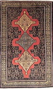 Senneh Tappeto 130 x 200 Rosso (Iran) Annodato A Mano
