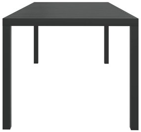 Tavolo da giardino nero 185x90x74 cm in alluminio e wpc