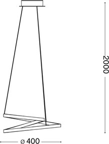 Ideal Lux - Lampadario LED sospeso con cavo OZ LED/38W/230V Ø 40 cm CRI 90 dorato