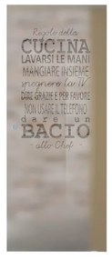Anta per porta scorrevole Regole Tel. in vetro trasparente serigrafato, L 88 x H 215 cm spessore 8 mm, apertura destra