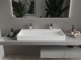 Mexen Ava lavabo da appoggio in conglomerato 2/O 100 x 46 cm, bianco - 23011002