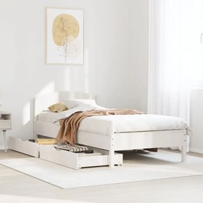 Letto senza materasso bianco 90x200 cm legno massello di pino