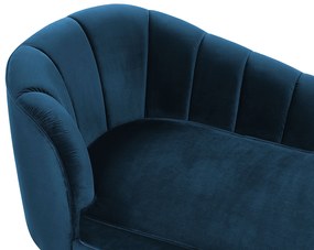 Chaise longue velluto blu marino sinistra ALLIER Beliani