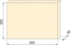 Piano d'appoggio finitura rovere per tavolo 60x20 cm in legno