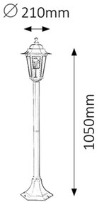 Rabalux 8209 - Lampada da esterno VELENCE 1xE27/60W/230V 105 cm