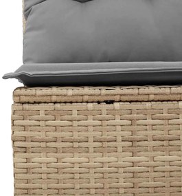 Set divano da giardino 2 pz con cuscini beige polyrattan acacia