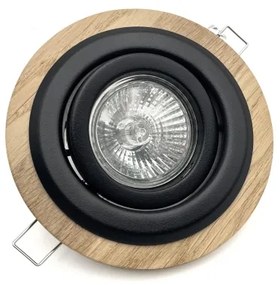 Set da 3 faretti da incasso TOBBY 1xGU10/20W/230V Ø 11,5 cm rovere/nero