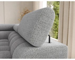 Divano angolare grigio allungabile (con penisola a destra/a U) con rivestimento in bouclé Feraria – ELTAP