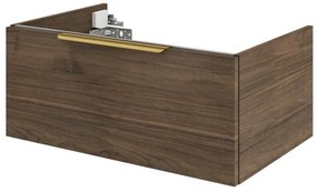 Mobile da bagno sospeso sotto lavabo L 135 x H 64 x P 48 cm bianco laccato opaco, 2 cassetti Apertura push-pull SENSEA Neo, Maniglie acquistabili separatamente