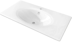 Lavabo a incasso rettangolare Caravaggio L 91 x H 1.8 x P 46.5 cm in ceramica bianco lucido