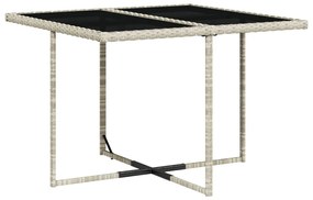 Set pranzo da giardino 5pz con cuscini grigio chiaro polyrattan