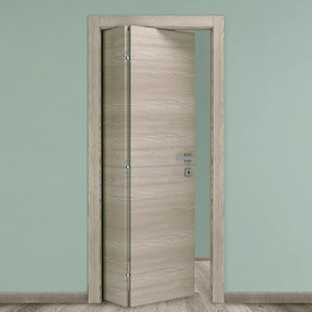Porta interna pieghevole a libro asimmetrica Swin in legno colore rovere corda, L 80 x H 210 cm, apertura a sinistra