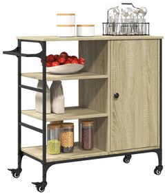 Carrello da cucina rovere sonoma 87,5x38,5x84,5 cm multistrato