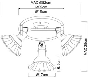 Globo 54050-3 - Faretto JOWITA 3xE27/40W/230V