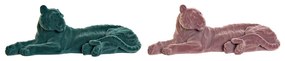 Statua Decorativa DKD Home Decor ‎S3016859 Tigre Verde Resina Rosa chiaro (36 x 17.5 x 13.3 cm) (2 pezzi)