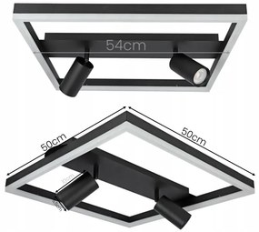 LED Plafoniera LED/38W/230V + 2xGU10/30W nera