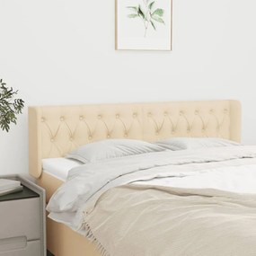 Testiera Ad Orecchio Crema 147x16x78/88 Cm İn Tessuto /