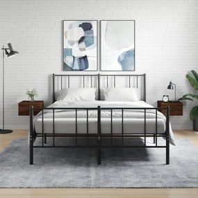 Comodini A Muro 2 Pz Rovere Marrone 35x35x20 Cm /