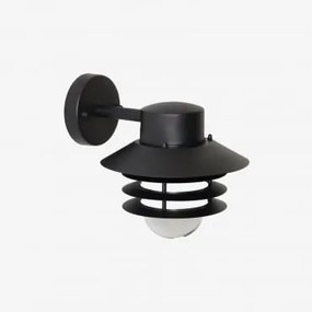 Lampada Da Parete Per Esterno Uvona In Acciaio Inox Nero - Sklum