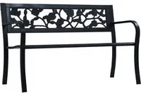 Panchina da Giardino 125 cm Nera in Acciaio cod mxl 45679