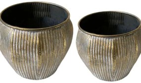 Vaso decorativo RIGHE grigio / argento H 26 cm