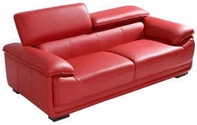 Divano 3 posti in pelle Rosso - MACELO