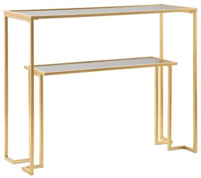 Console elegante in metallo dorato cm 100x35x80