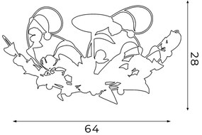 Lampadario fisso ROSE 3xE14/60W/230V