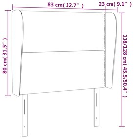 Testiera ad Orecchio Grigio Scuro 83x23x118/128 cm in Tessuto