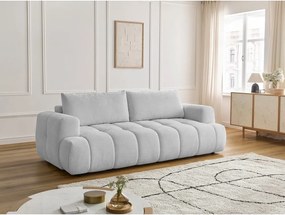 Divano grigio chiaro allungabile e con contenitore 251 cm Fuji – Bobochic Paris