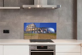 Pannello paraschizzi cucina Roma Tramonto del Colosseo 100x50 cm
