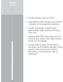 Apparecchio a sospensione bianco Singolo Fideus - Sollux