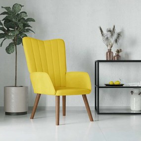 Poltrona Relax Giallo Senape İn Velluto /