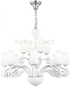 Lampadario angel bianco/cromo 12xe14 80x140cm i-angel-12