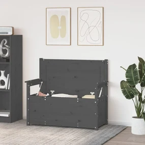Panca grigio 112,5x51,5x96,5 cm in legno massello di pino