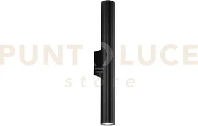 Applique a parete lord nera in acciaio e alluminio 2 luci attacco g...