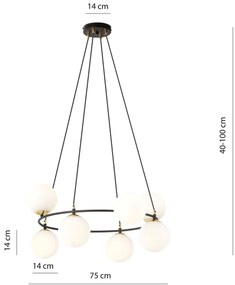 Lampadario a Sospensione AZURA 8 OPAL