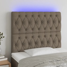 Testiera A Led Tortora 100x7x118/128cm İn Tessuto /